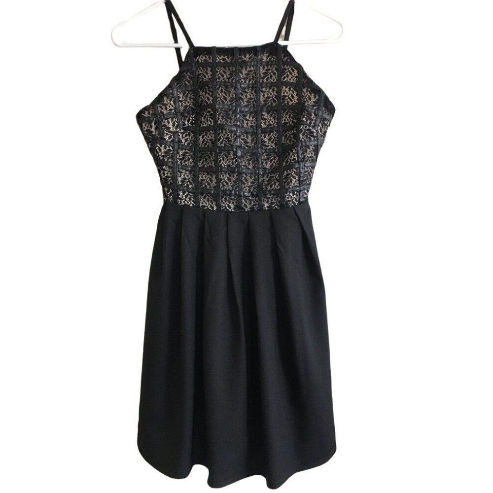 Missguided Skater Dress Size 2 US XS 9799 Black - Picture 2 of 8